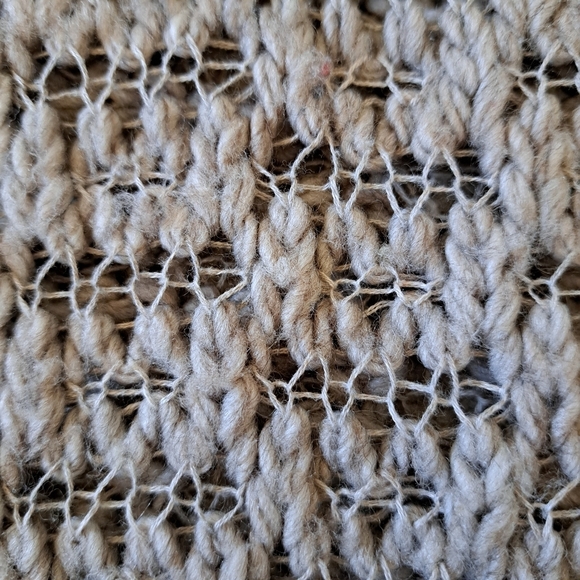 American Eagle Sweater Open Knit Size Medium Taupe Beige Scoop Neck - Picture 4 of 12